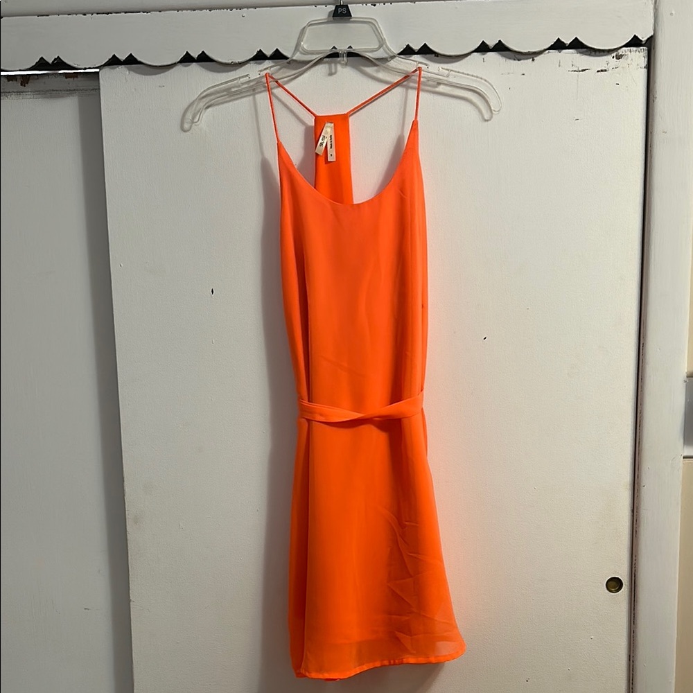 Truth Orange Tiered Halter Mini Dress